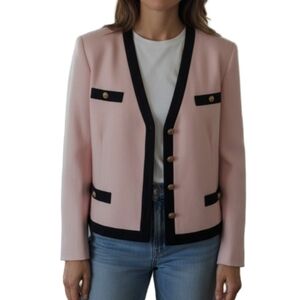 Vintage Y2K Pink Knit Blazer Jacket Size 2X Girly Barbiecore Preppy Retro NWT
